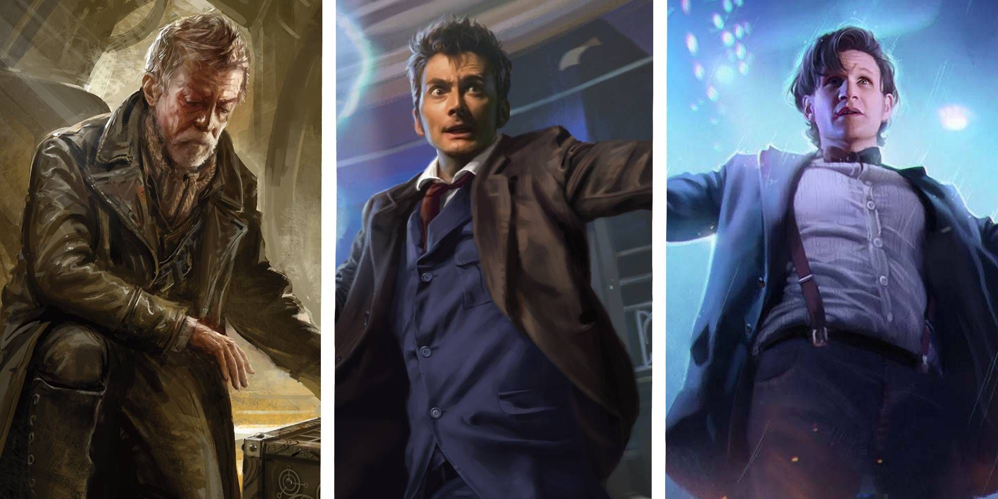 All Doctor Who Doctor Magic The Gathering Cards Ranked Feature The War Doctor, The Tenth Doctor, and the Eleventh Doctor