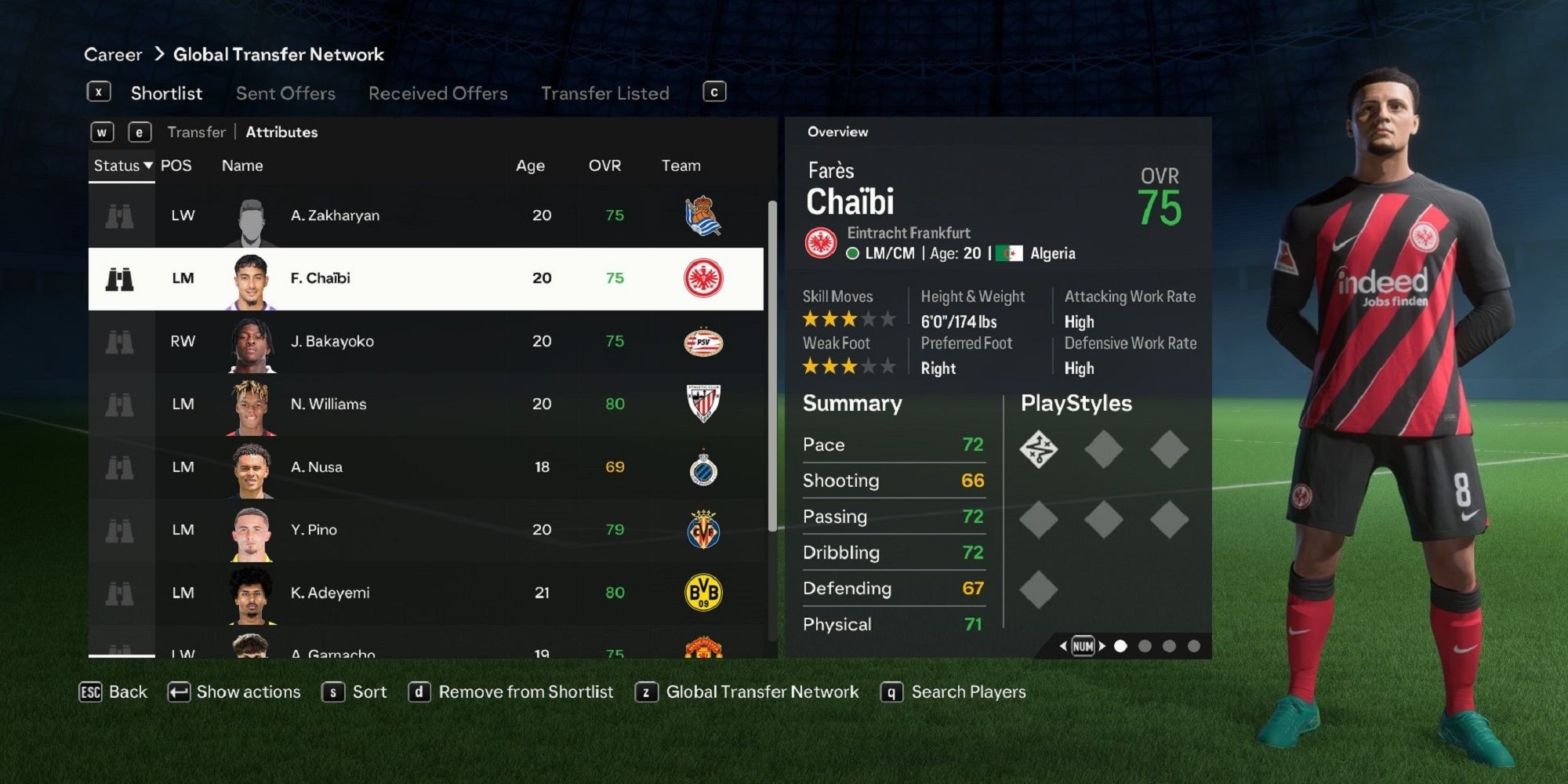 An image of Fares Chaibi in EA Sports FC 24