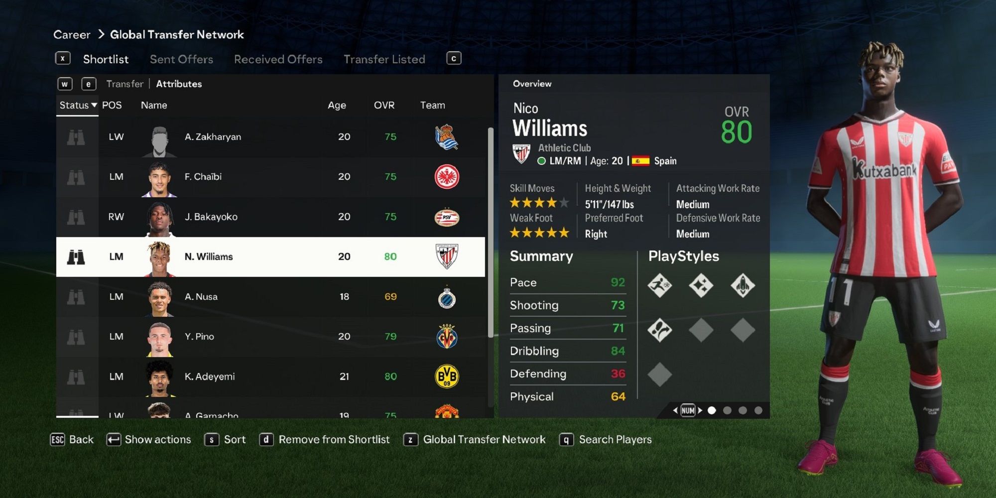 An image of Nico Williams in EA Sports FC 24