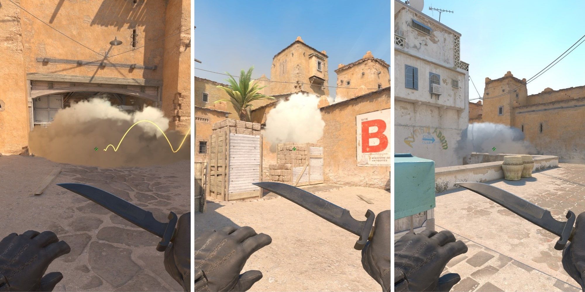 An image of the best smokes in Dust 2 of CS2