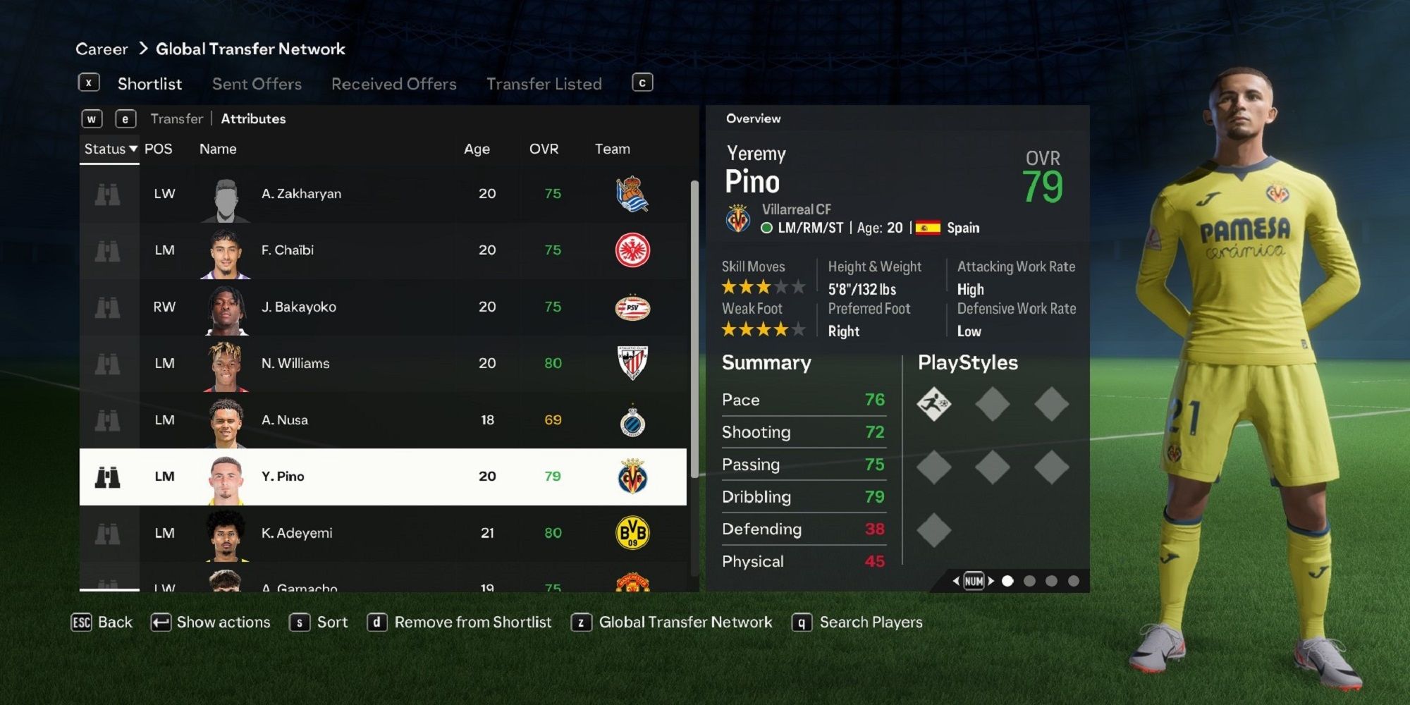 An image of Yeremy Pino in EA Sports FC 24