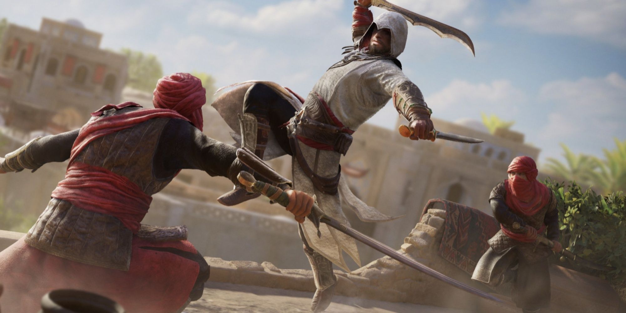 Assassin's Creed Mirage, Basim Engaged In Combat Against Two Enemies-1