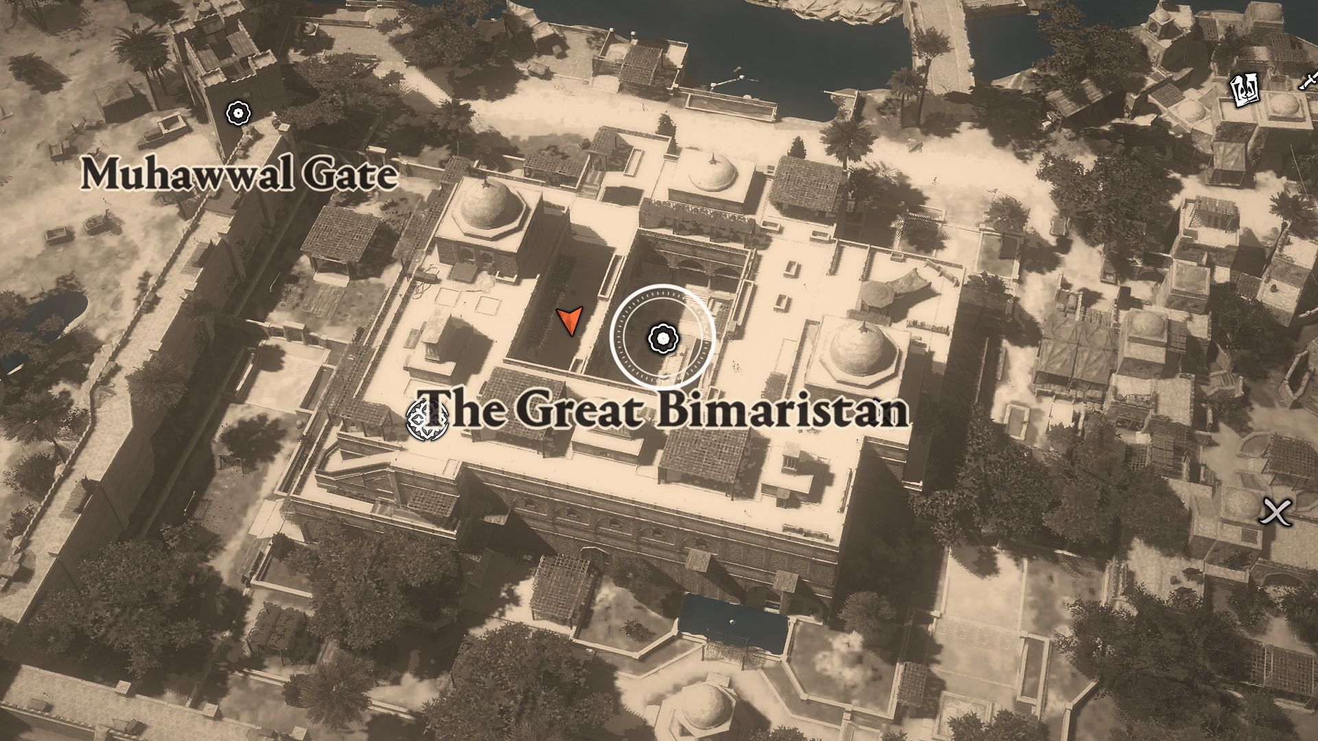 Assassin's Creed Mirage, The Great Bimaristan on the map