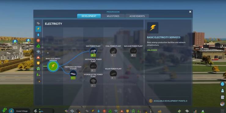 Basic Electricity Services Tech Tree Unlock In Cities Skyline 2