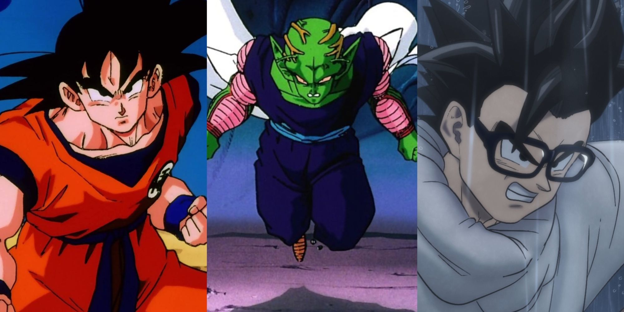 Best Dragon Ball Movies Featured Split Image Of Goku, Piccolo, and Gohan
