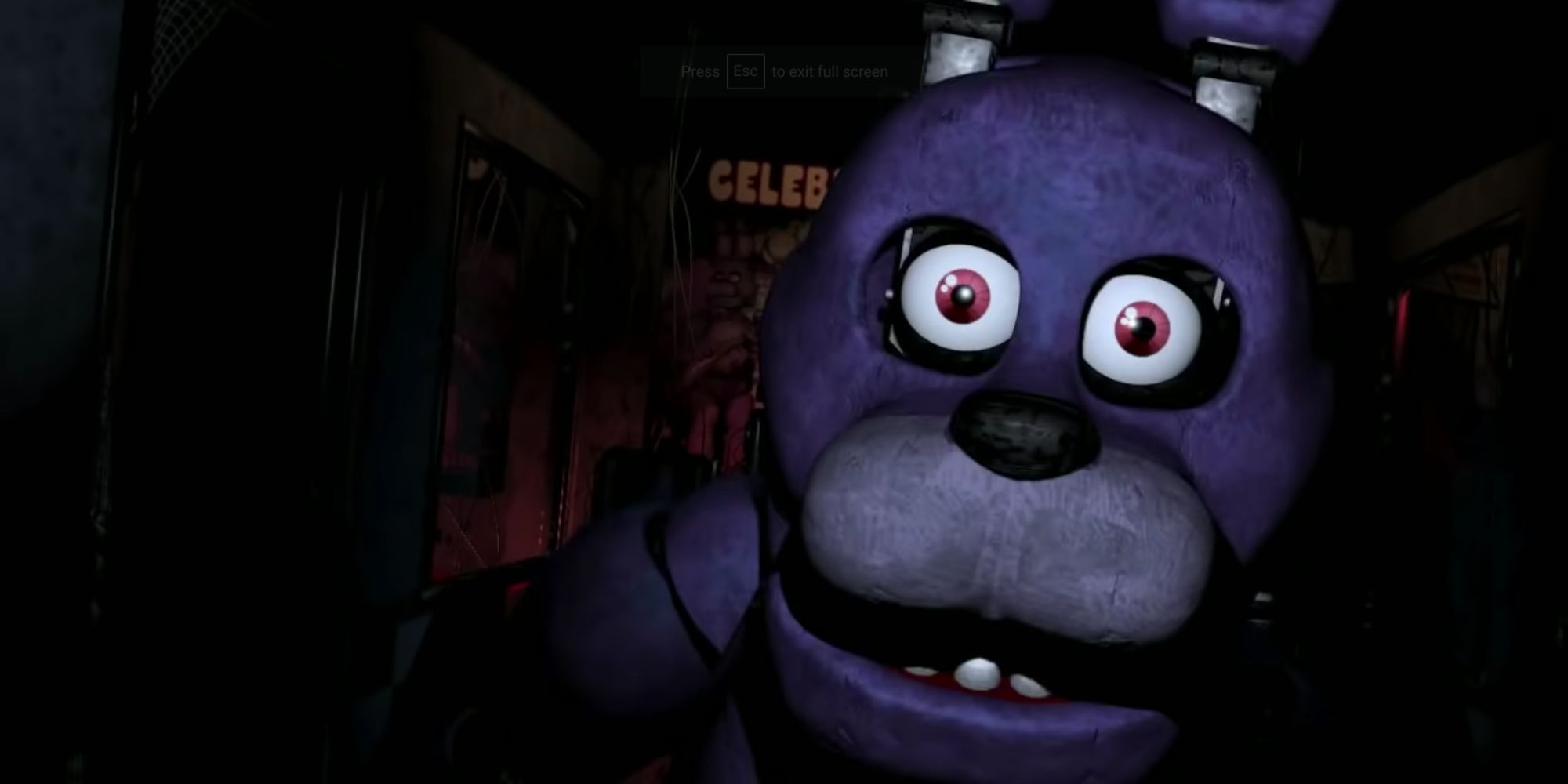 Bonnie jumpscaring the player in Five Nights at Freddy's.