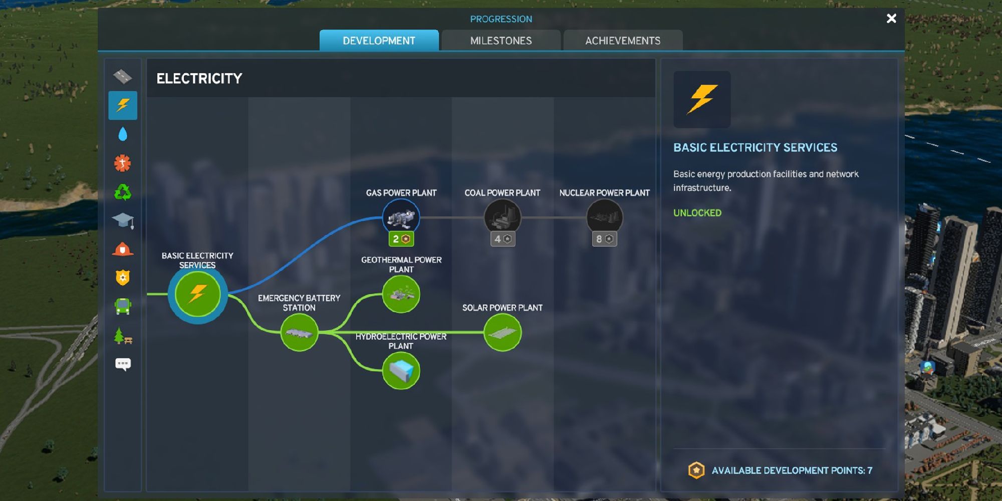 cities skylines 2 power and electricity upgrade tree