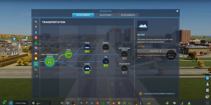 An image from Cities: Skylines 2 Water and Trams Development Tree