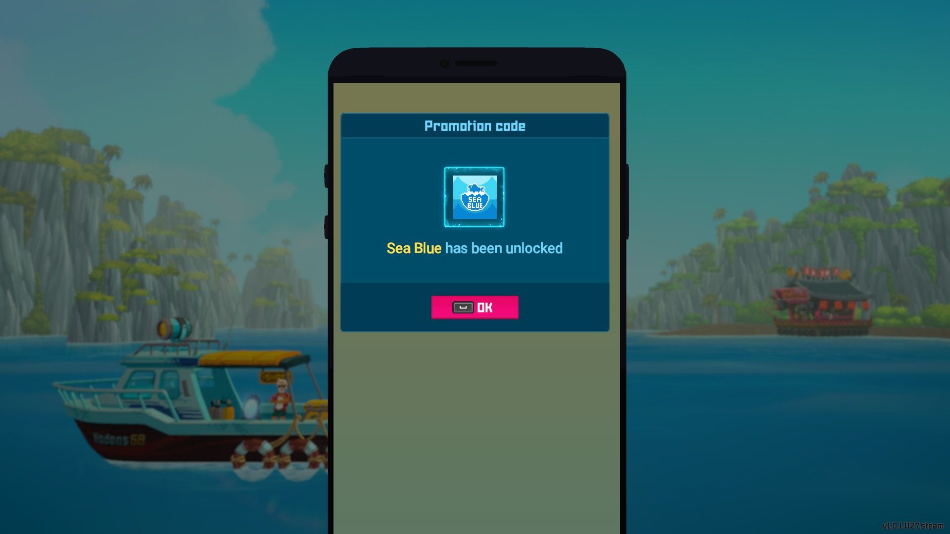 ادعای جایزه آبی دریا از اپراتور در Dave the Diver.