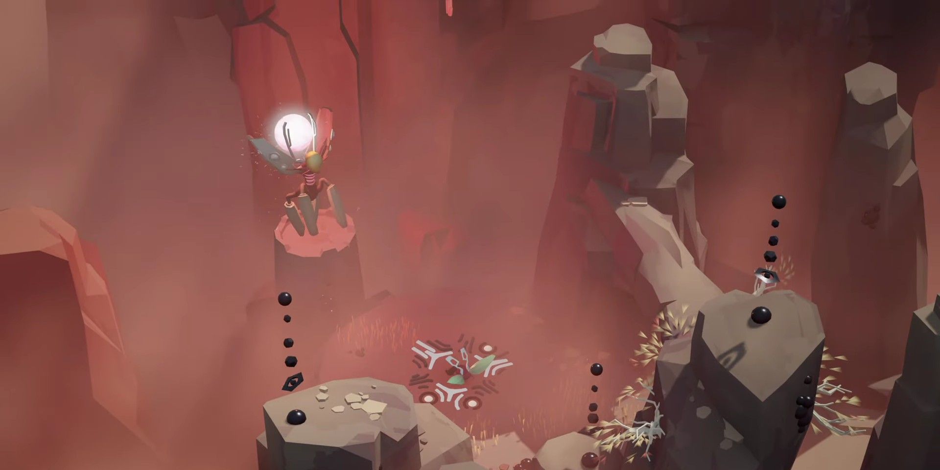 Cocoon screenshot of the main character interacting with a Moon Ancestor