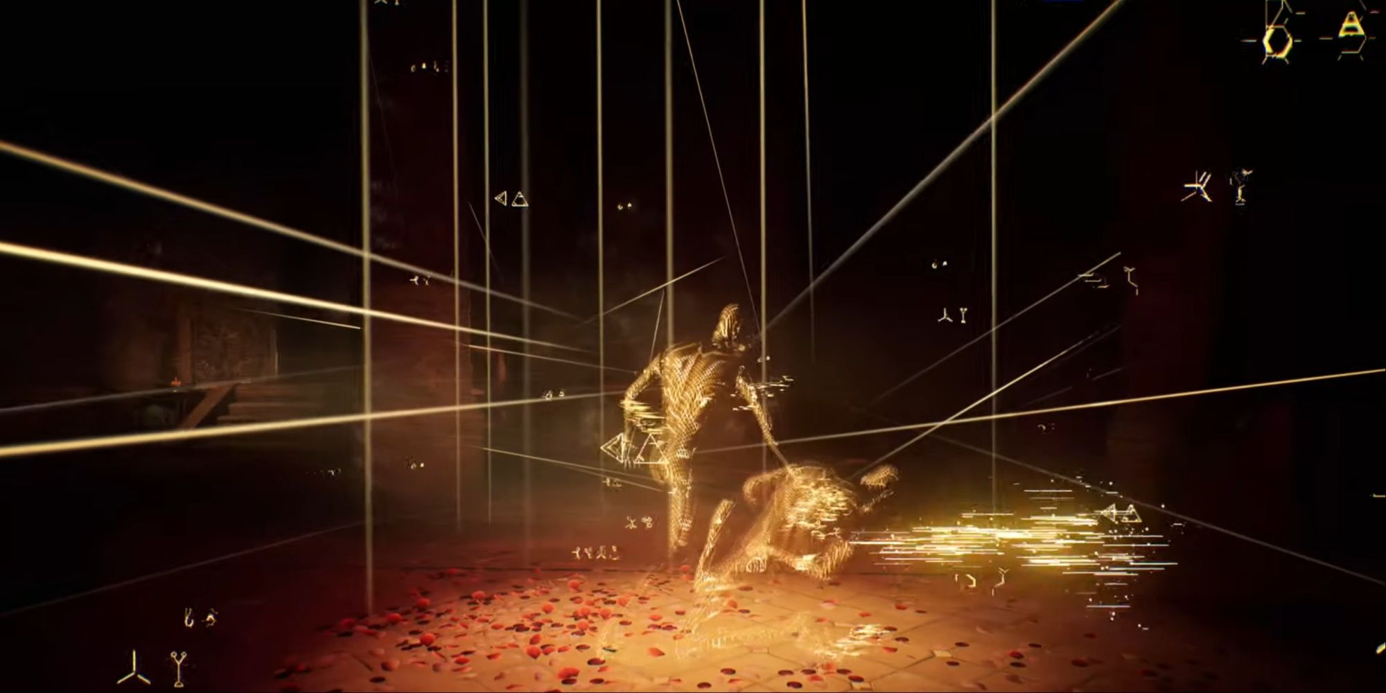 The animated sequence of Loki inside an Isu memory on his knees and being hit by an unknown figure.