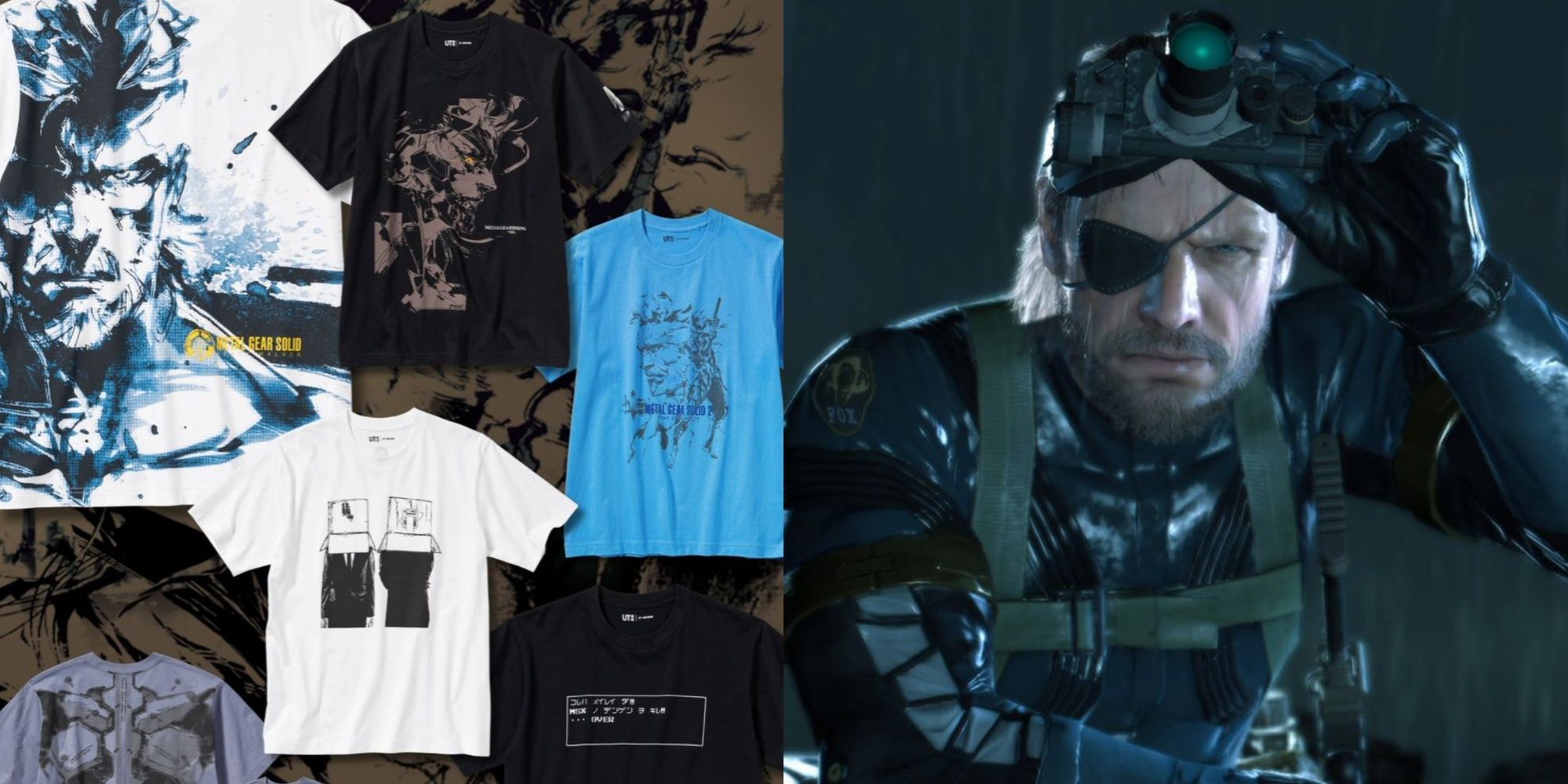 metal gear solid t-shirt, and snake in the snake eater remake