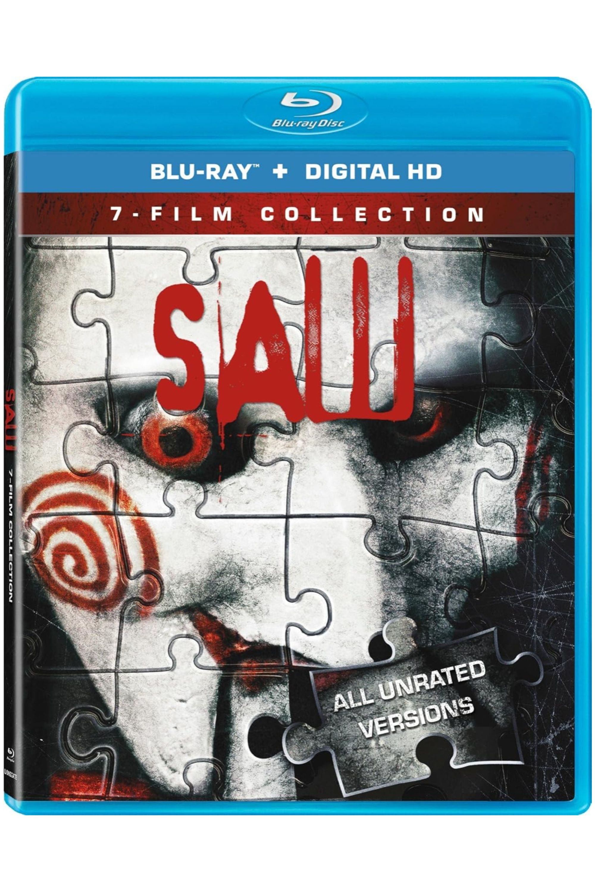 saw seven film collection on blu-ray with billy the puppet on the cover