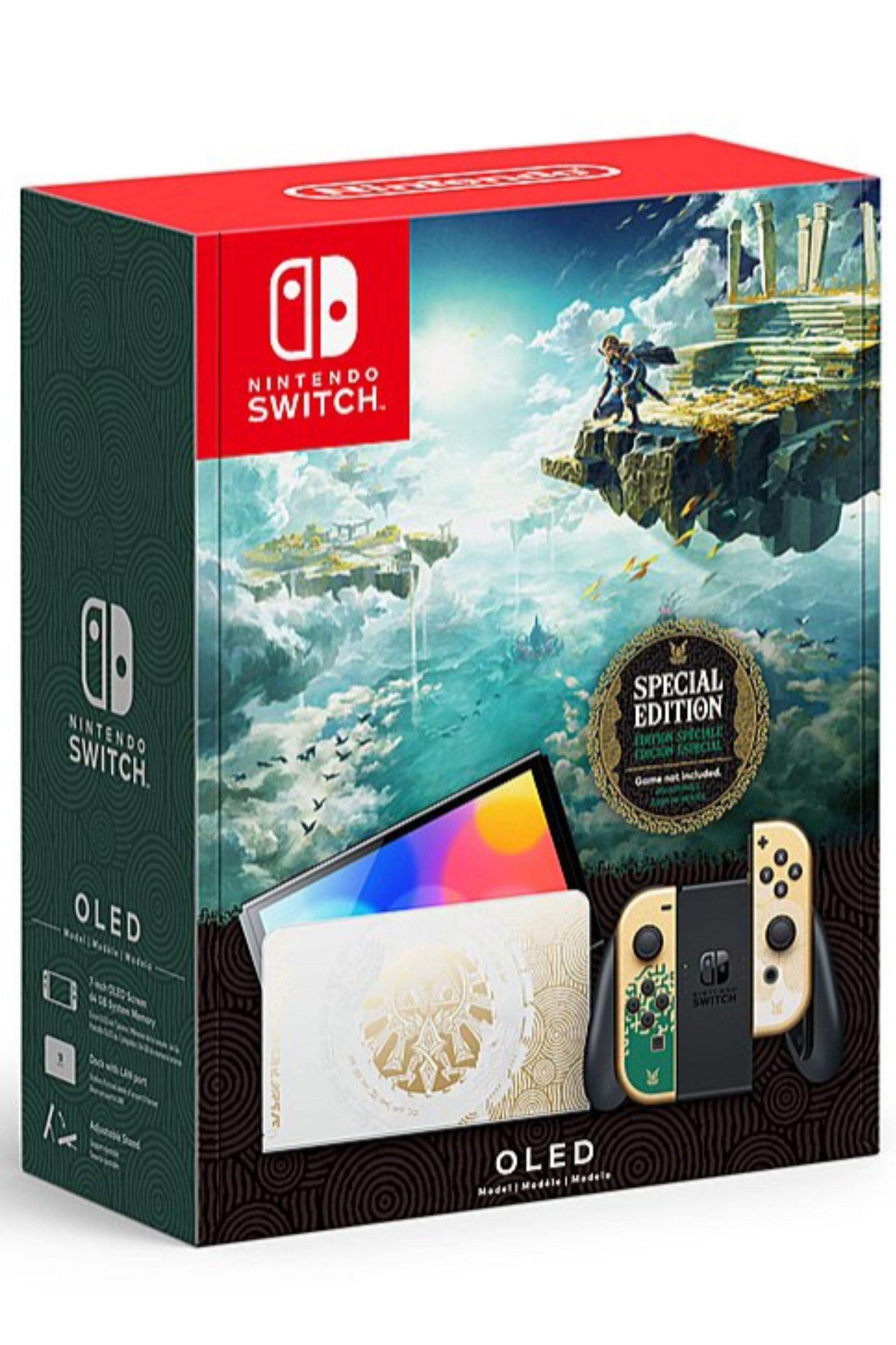 nintendo switch oled tears of the kingom edition in its box