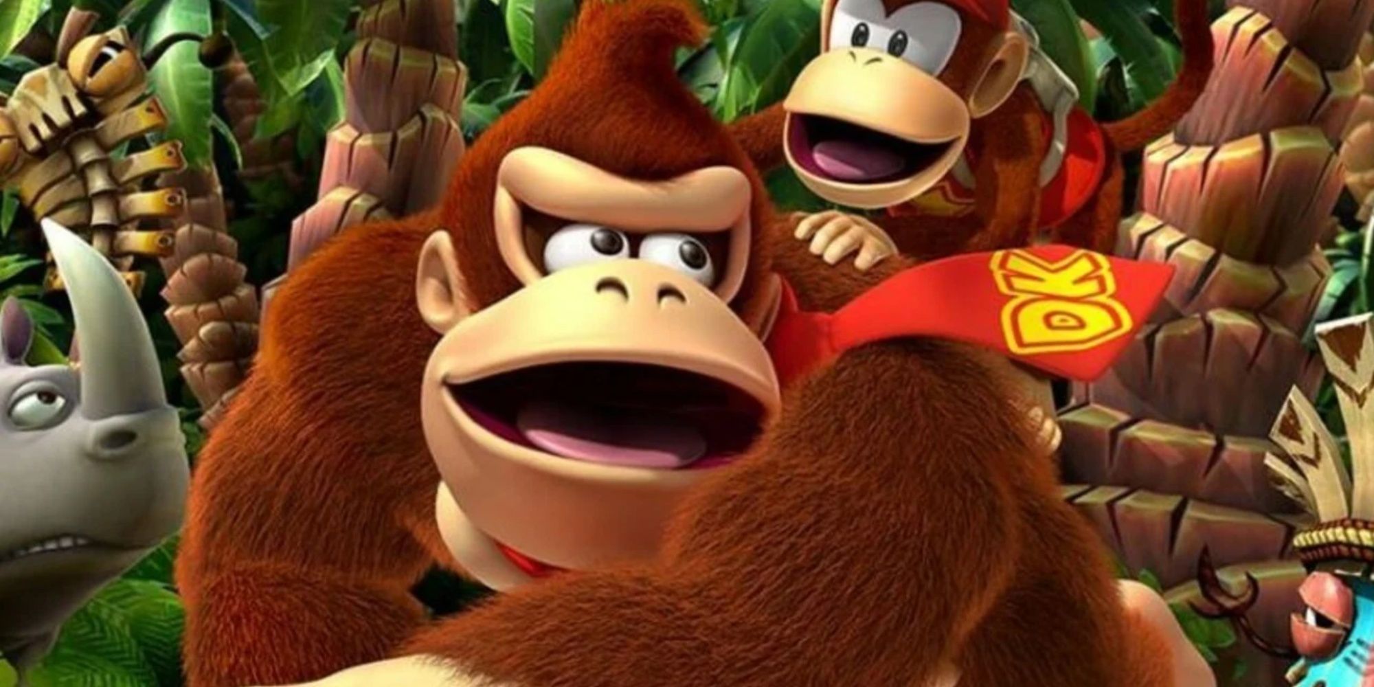 Diddy Kong Sitting On Donkey Kong's Back