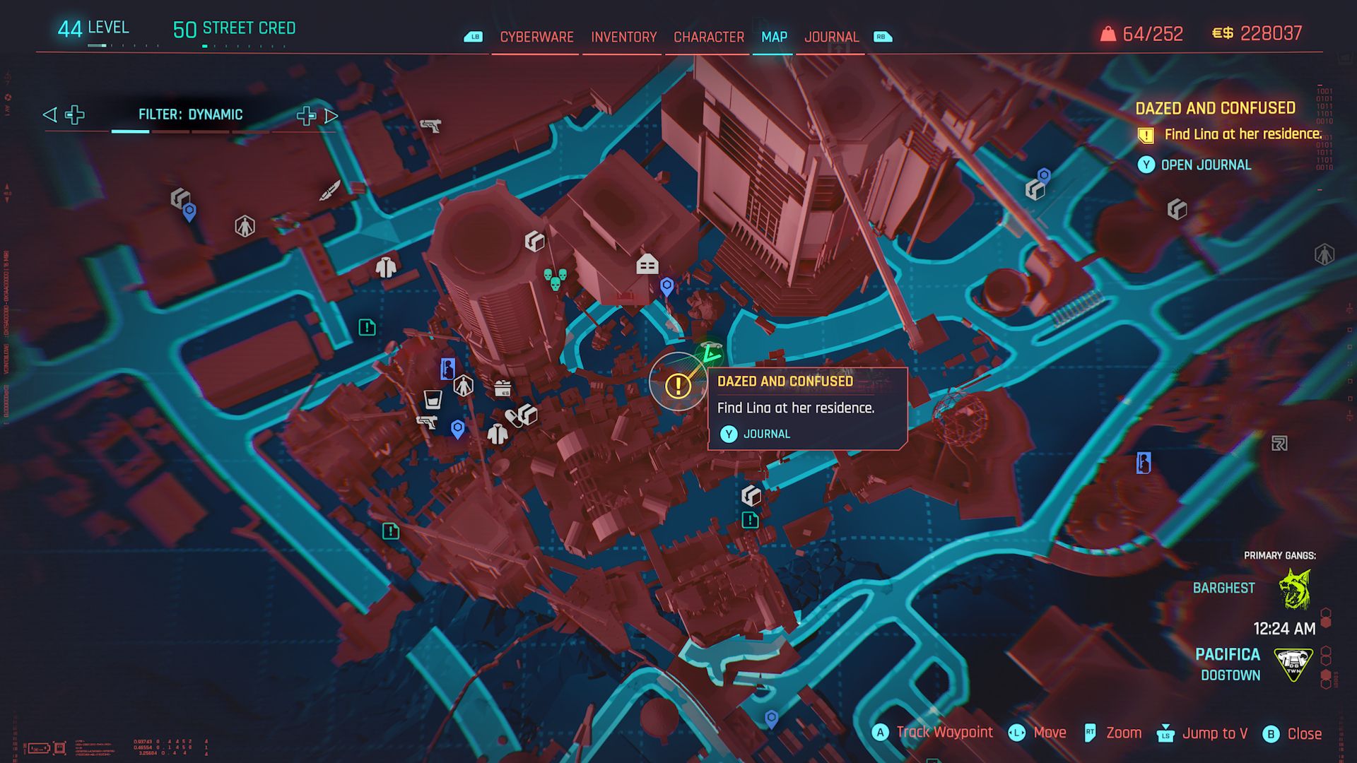 Cyberpunk 2077 Phantom Liberty Screenshot Of Map Marker Showing Lina's Location