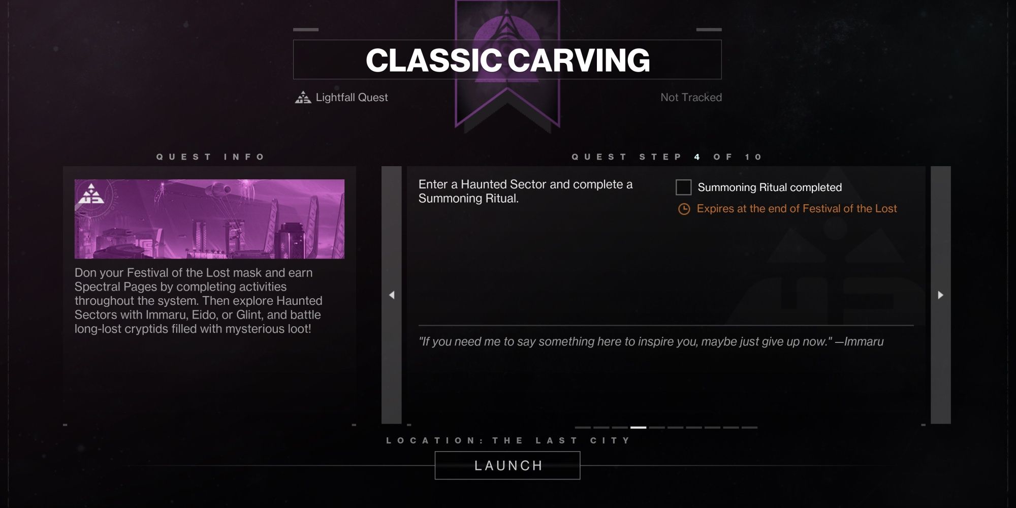 Destiny 2 Classic Carving Quest