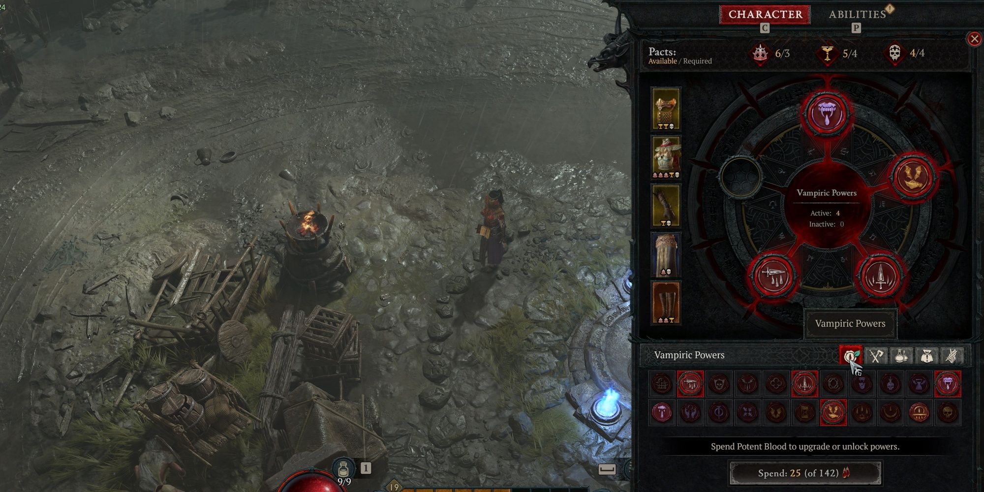 Diablo 4 Accessing Vampiric Powers UI 2