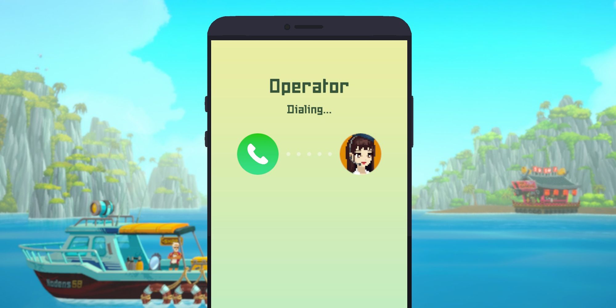 Dialing the operator from the phone in Dave the Diver.