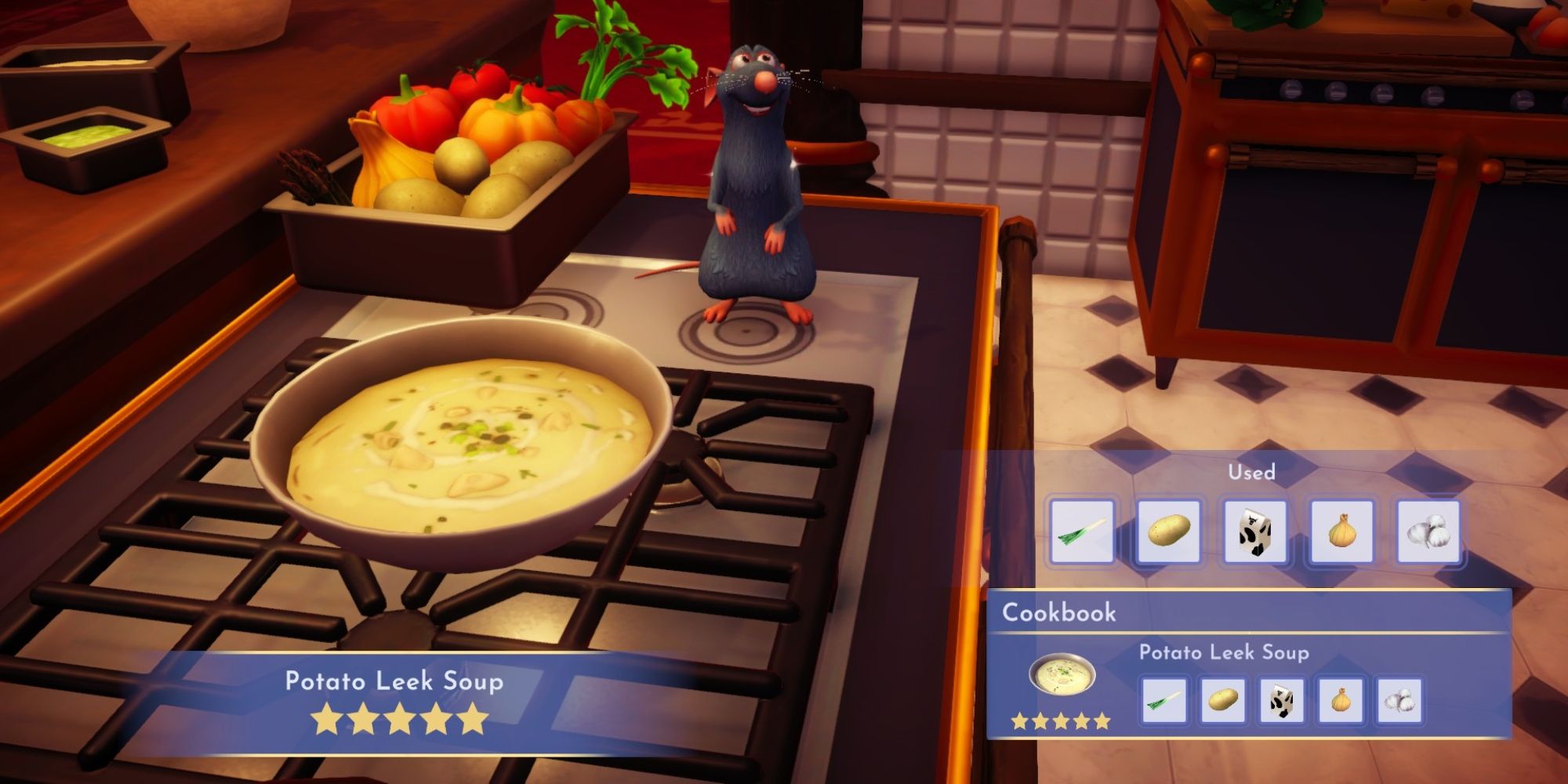 Disney Dreamlight Valley Potato Leek Soup Cooked