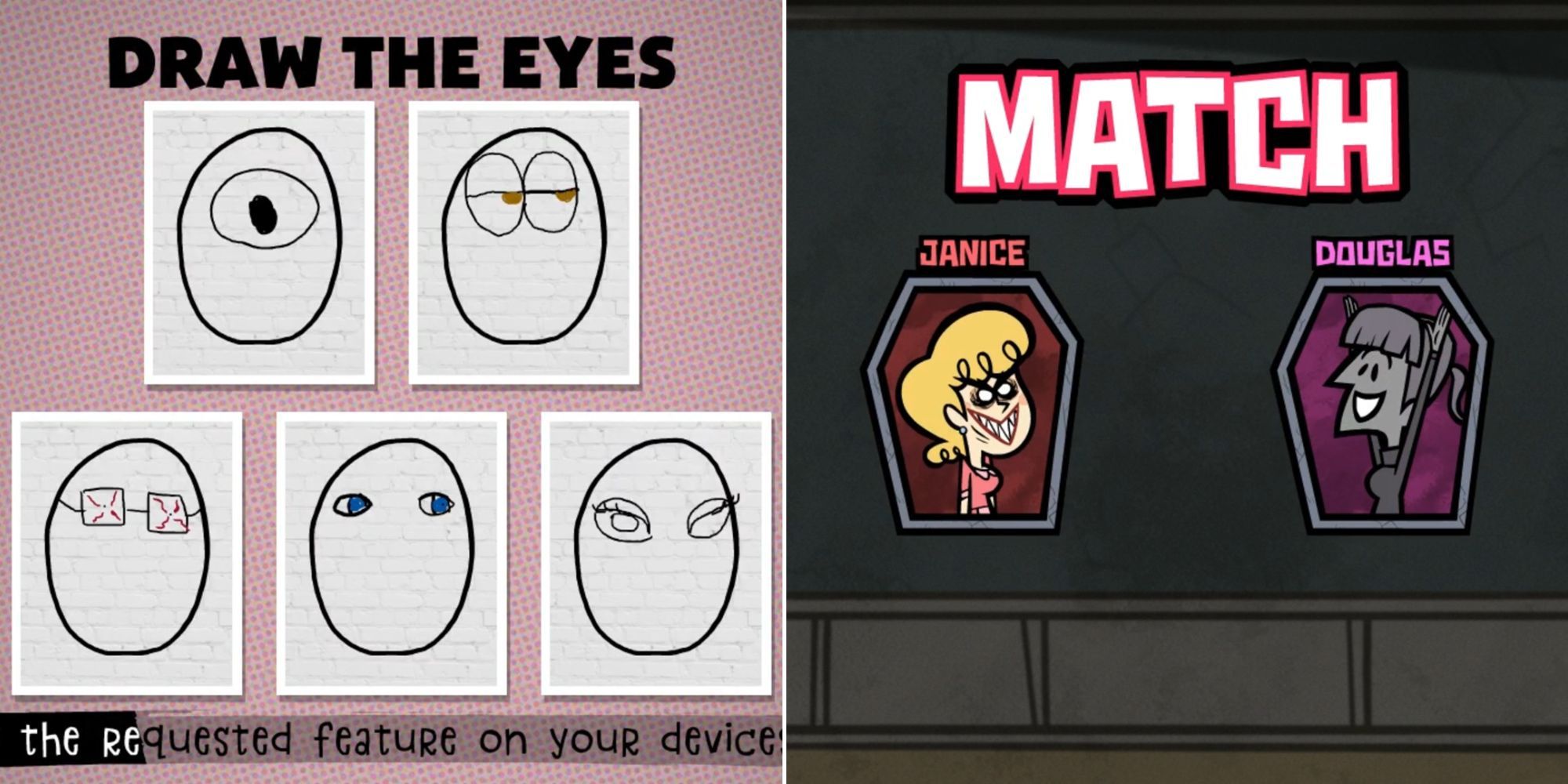 Drawing Eyes In Civic Doodle And A Match In Monster Seeking Monster In Jackbox Party Pack 4