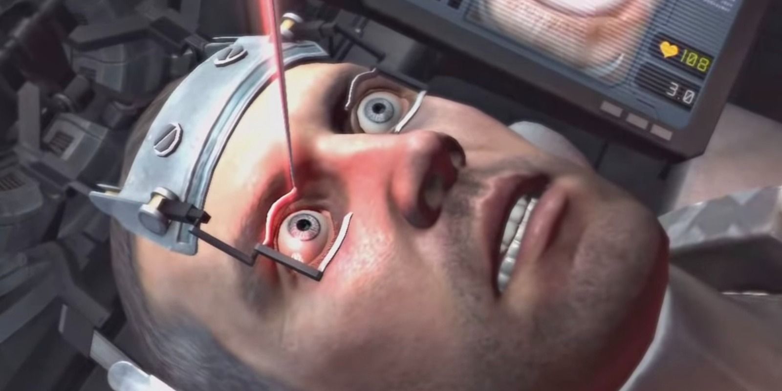 Dead Space 2 - A needle approaches Isaac Clarke's eye