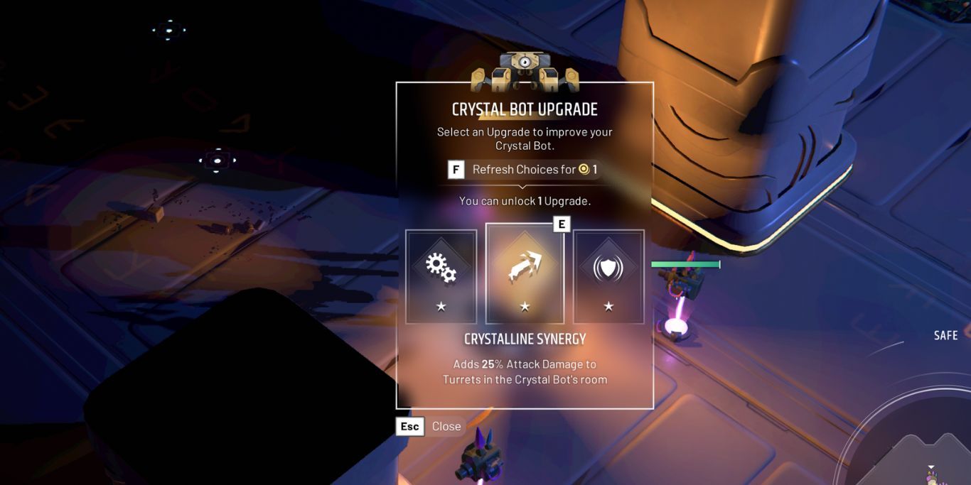 Endless Dungeon Crystal Bot Upgrade Screen