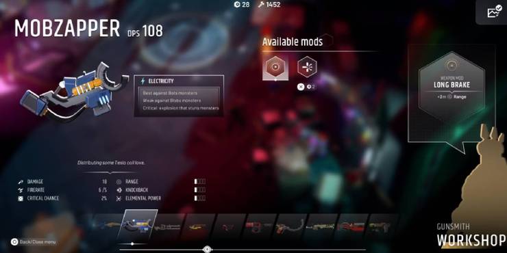 Endless Dungeon Mobzapper Electric Weapon Workshop Menu-1