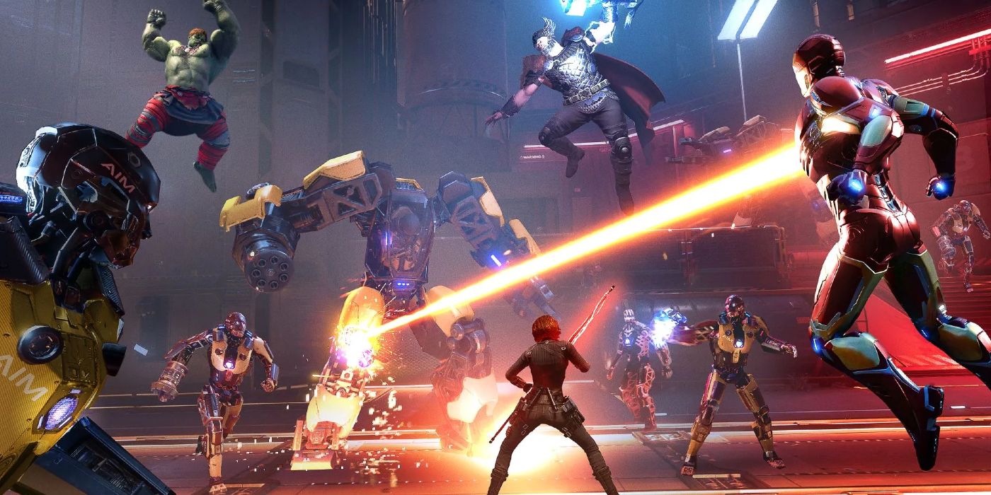 Avengers Fighting Against Robots