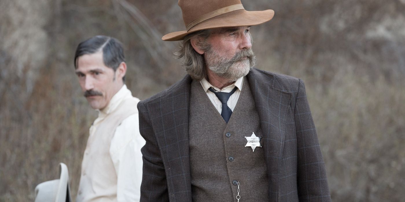 Image of Matthew Fox and Kurt Russell from Bone Tomahawk