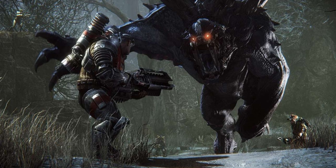 Image of Monster Attacking Player in Evolve