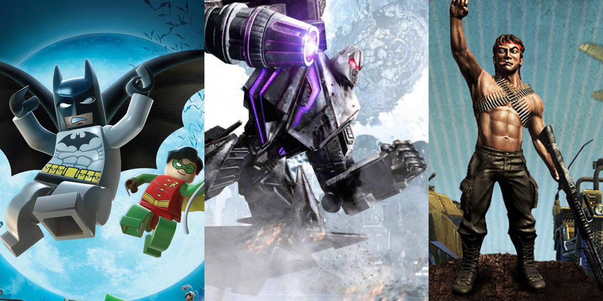 Split Image of Lego Batman: The Video Game, Transformers: War For Cybertron, and Toy Soldiers: Cold War