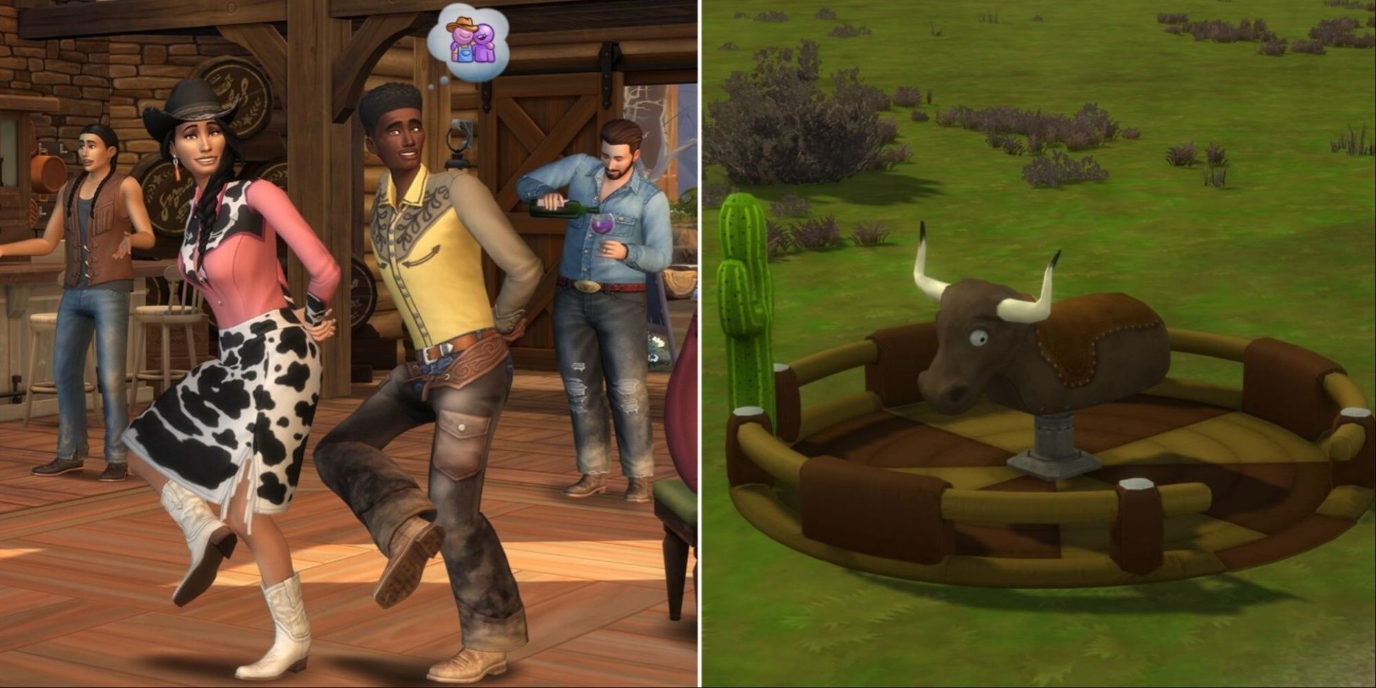 Sims 4 Horse Ranch Sims are dancing & Mechanical bull