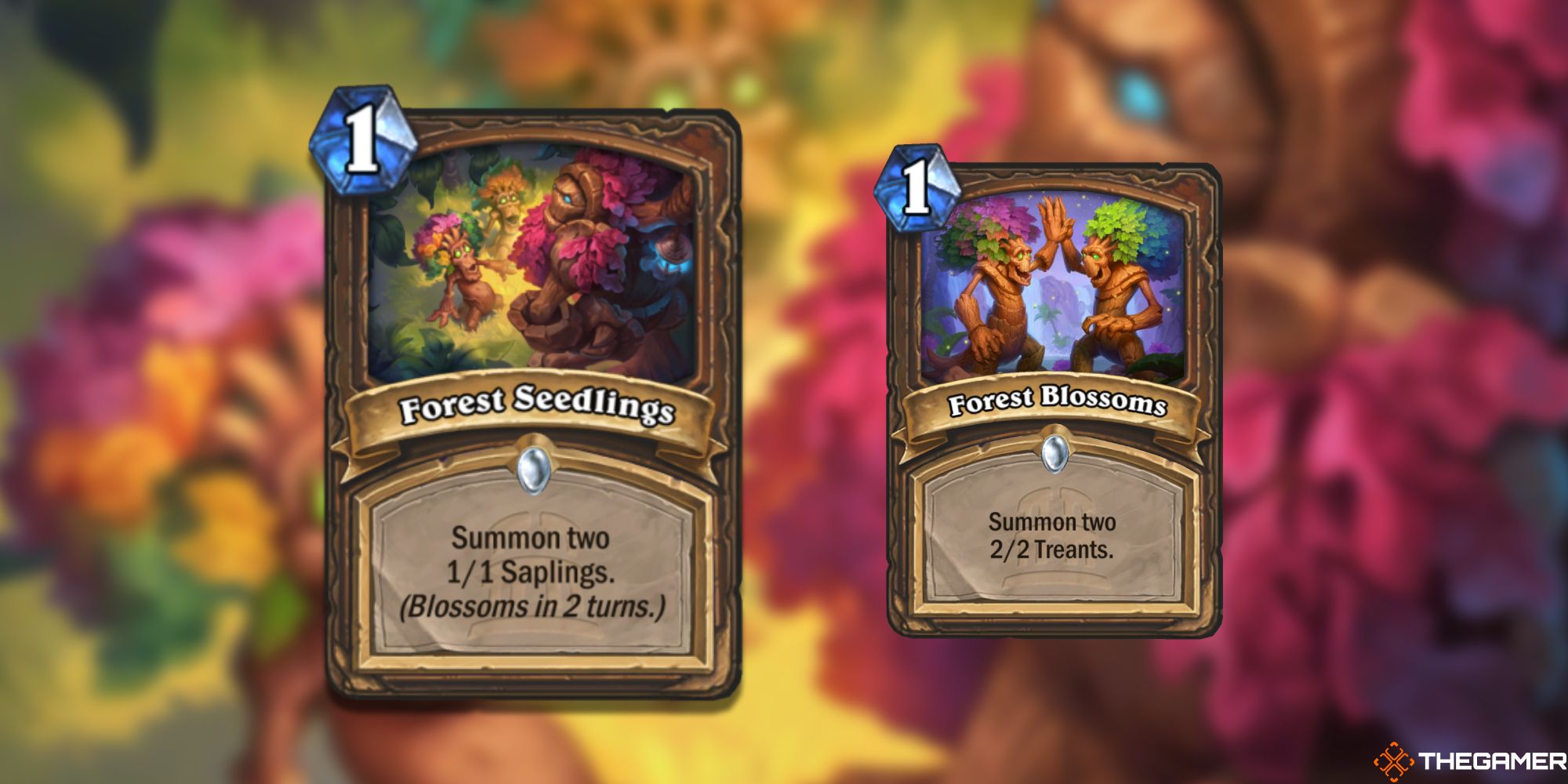 Forest Seedlings and Forest Blossoms Hearthstone Cards