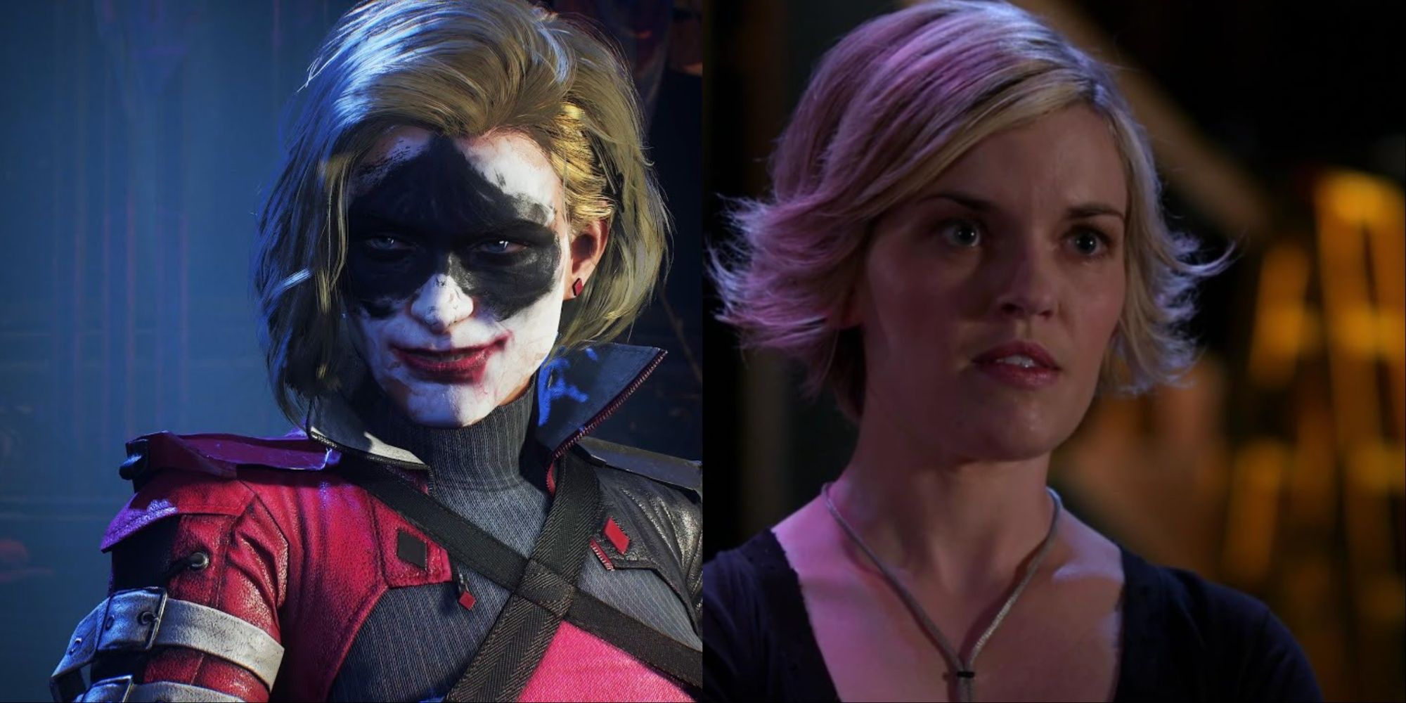 Split Image Of Harley Quinn From Gotham Knights And Rena Tracey From Criminal Minds