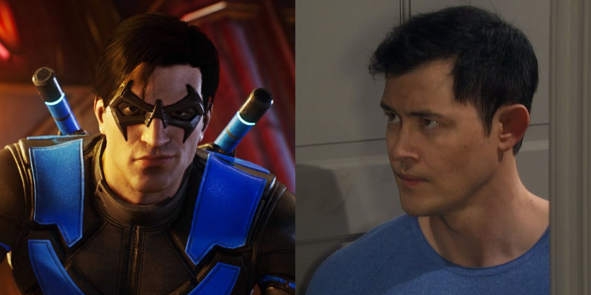 Split Image Of Nightwing From Gotham Knights And Paul Narita From Days Of Our Lives