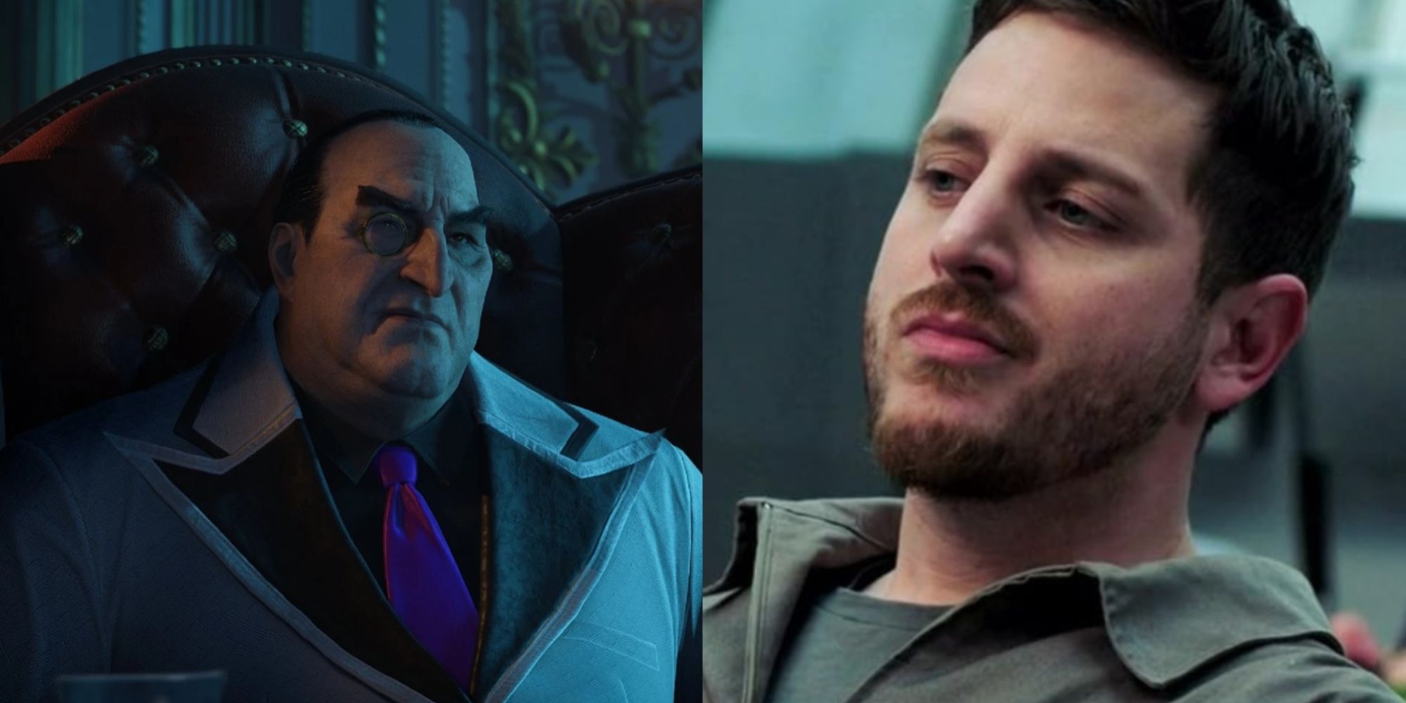 Split Image Of Penguin From Gotham Knights and Cold From Star Wars Discovery