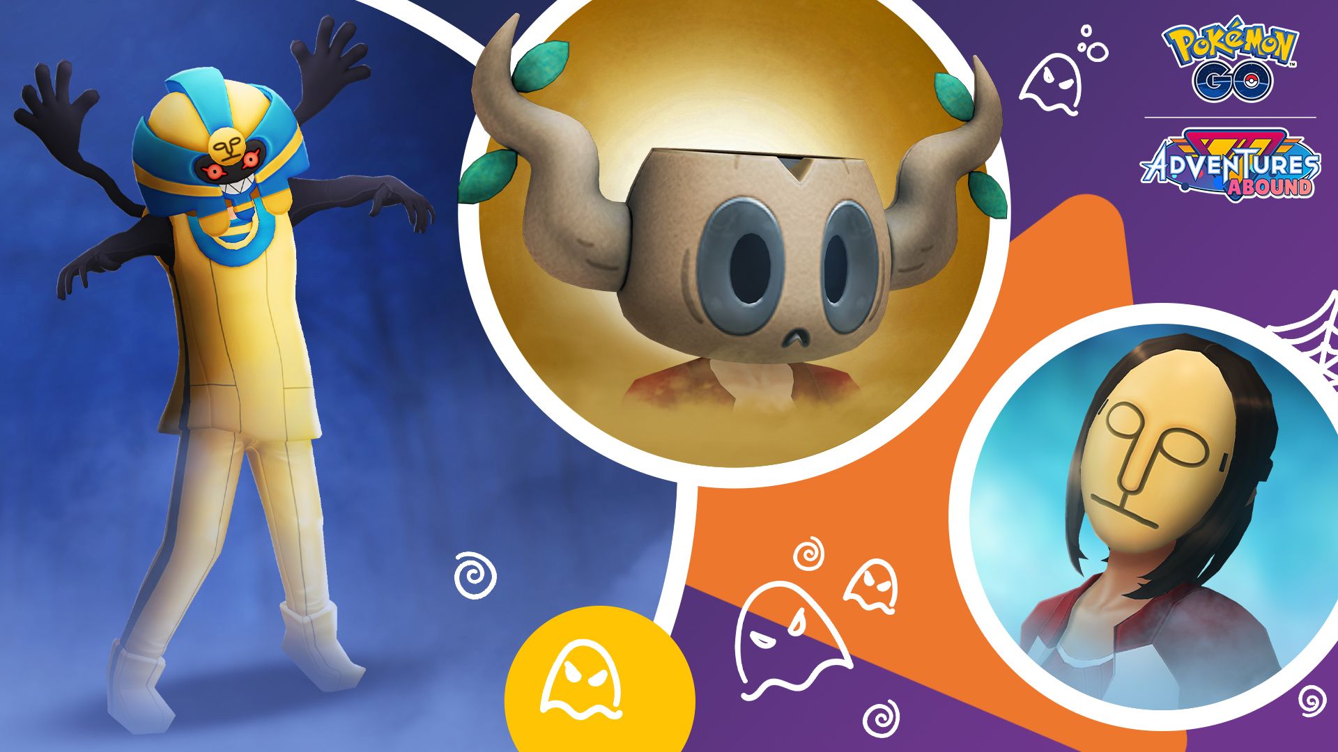 Images of three different Halloween-themed avatar items from Pokemon go