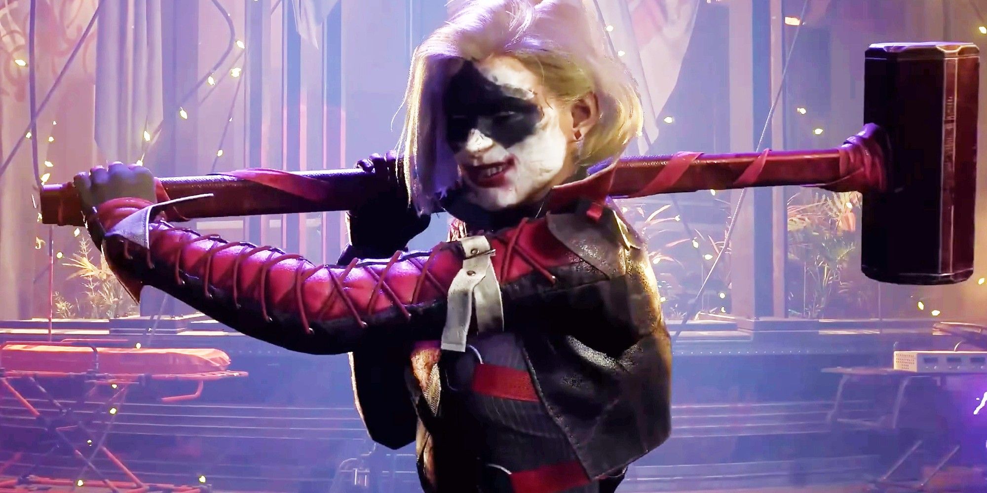 Harley Quinn holding her infamous mallet - Gotham Knights