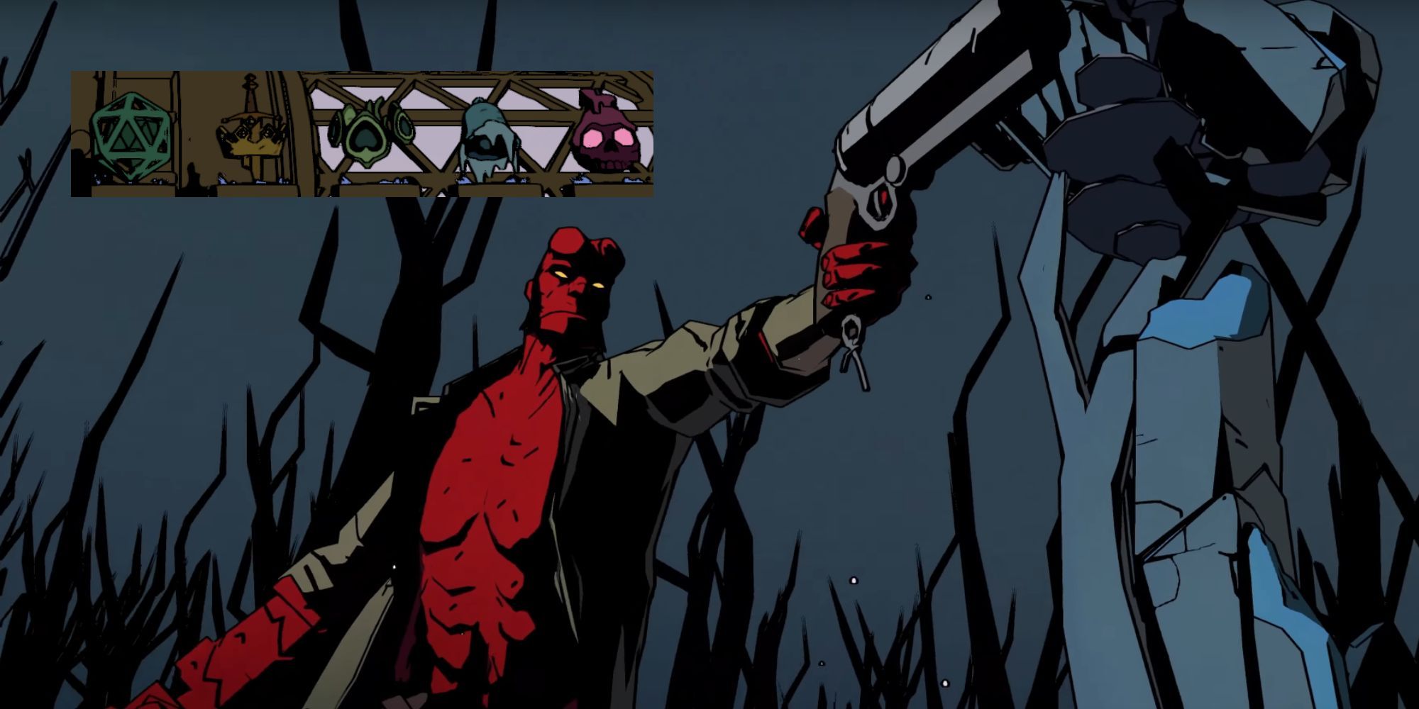 Hellboy Aiming Pistol With The Five Boss Blessings