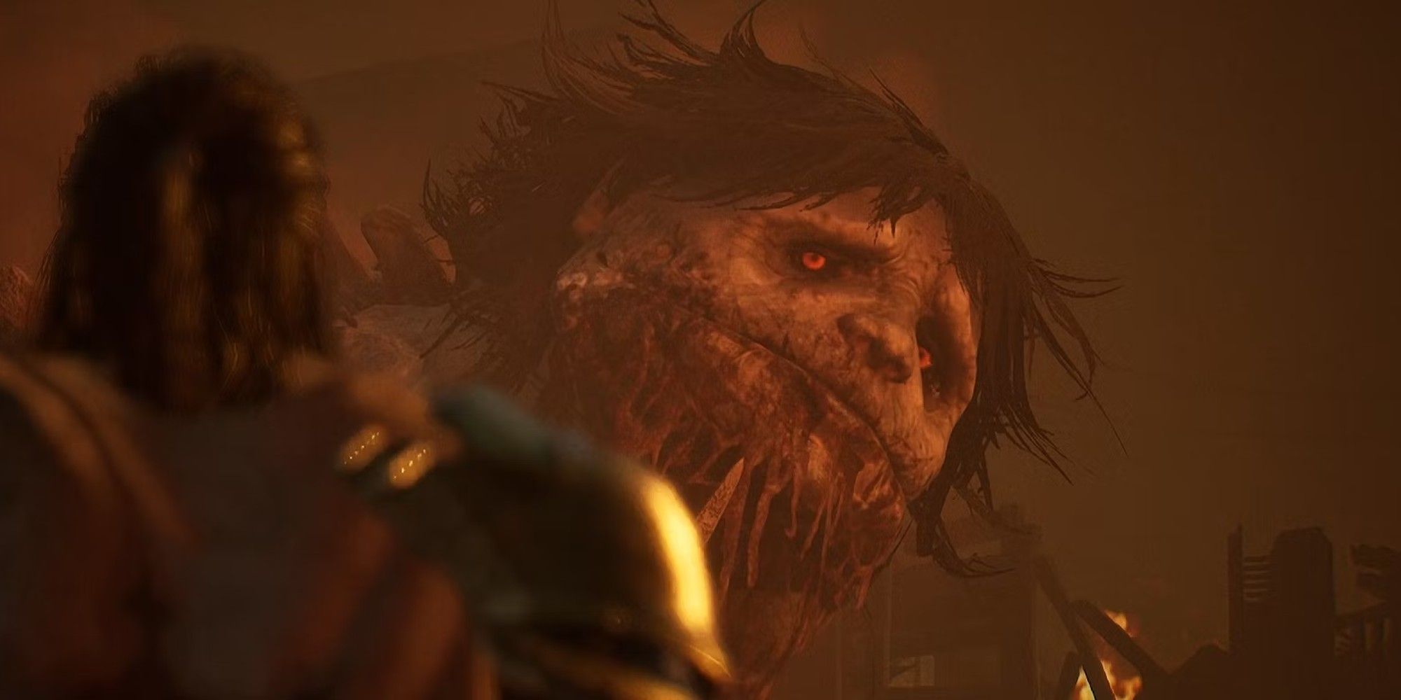 Lords of the Fallen Boss Spurned Progeny looking at the player