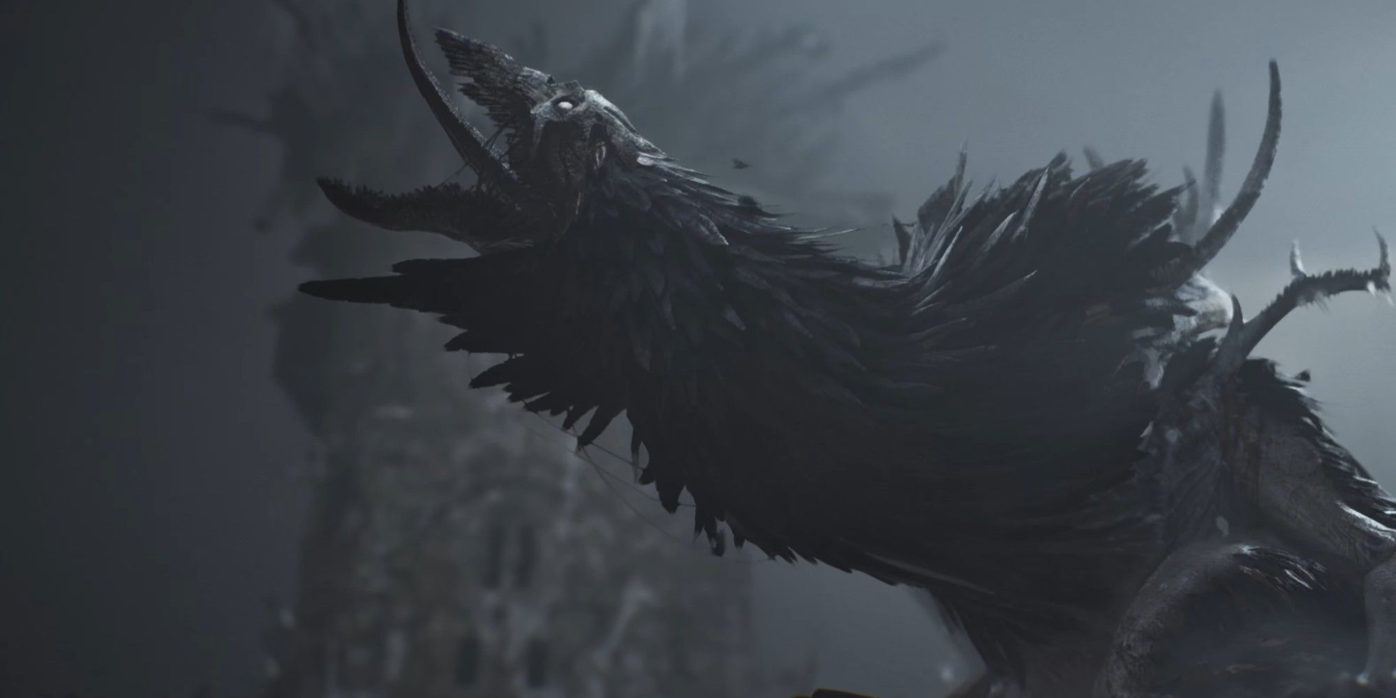 Lords of the Fallen Boss the Hollow Crow roaring to the sky