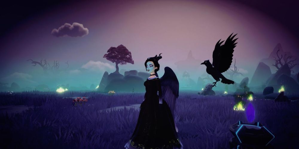 Character wearing Maleficent Costum in Disney Dreamlight Valley