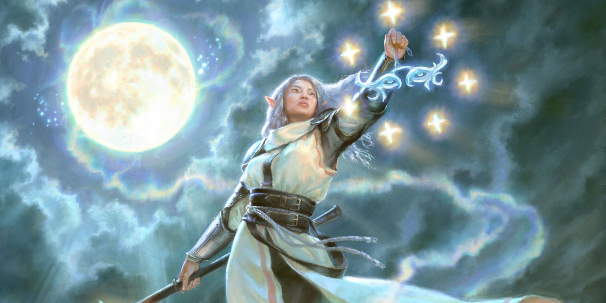 Dungeons & Dragons Cleric With Full Moon Behind