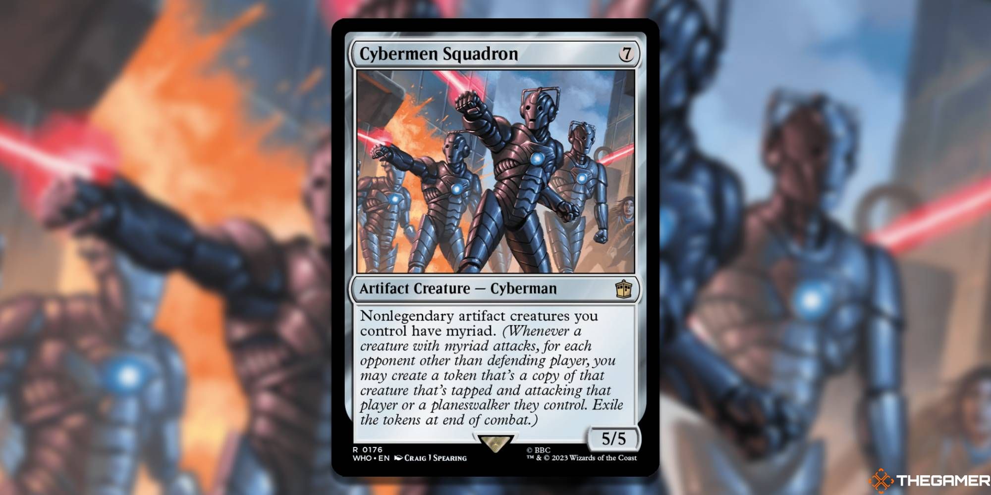 MTG Cybermen Squadron card and art background