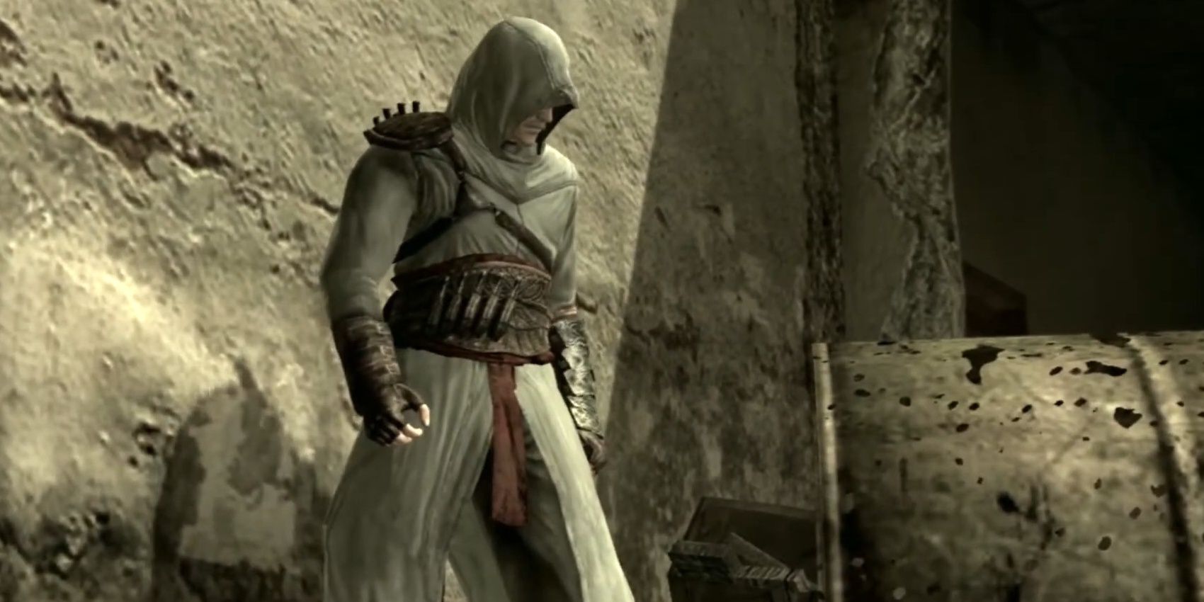 Old Snake in the Altair costume in Metal Gear Solid 4