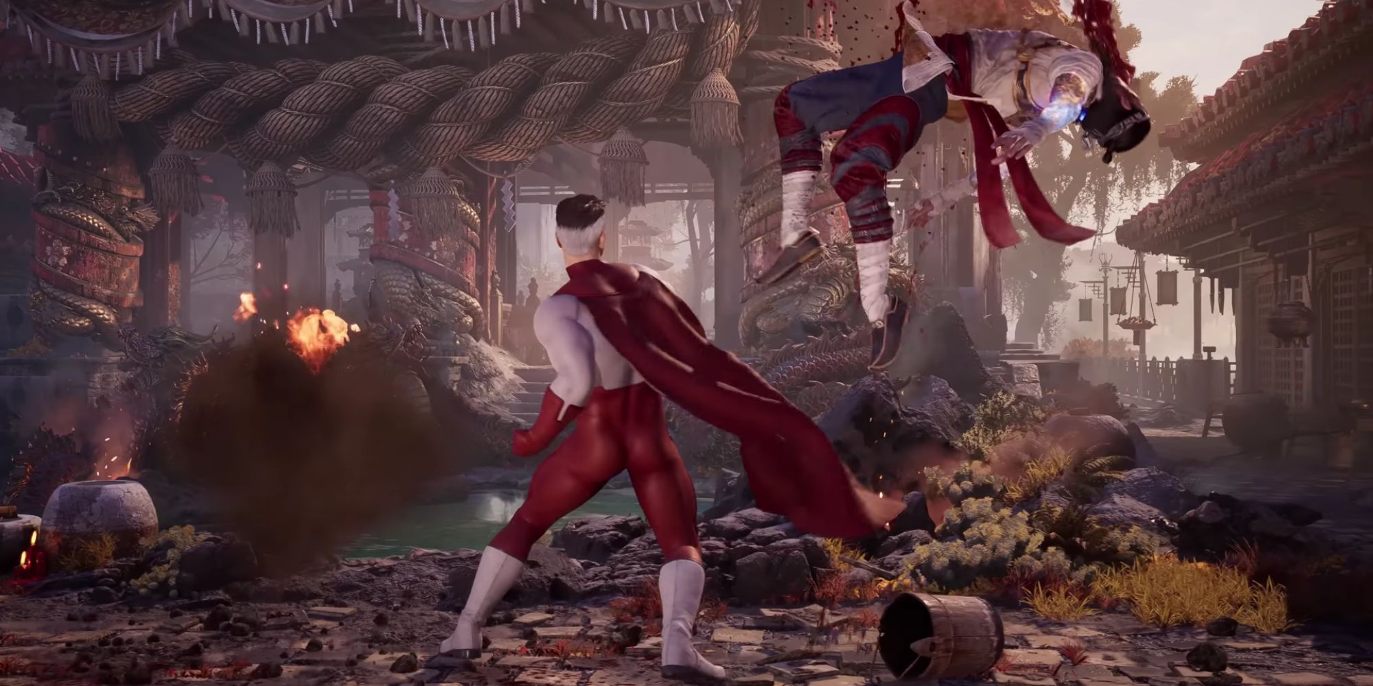 Omni-Man having an abnormally big butt in Mortal Kombat 1.