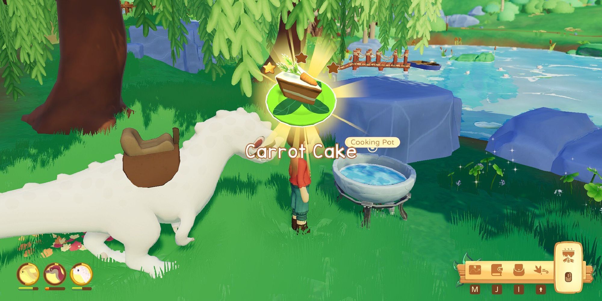paleo pines player making carrot cake