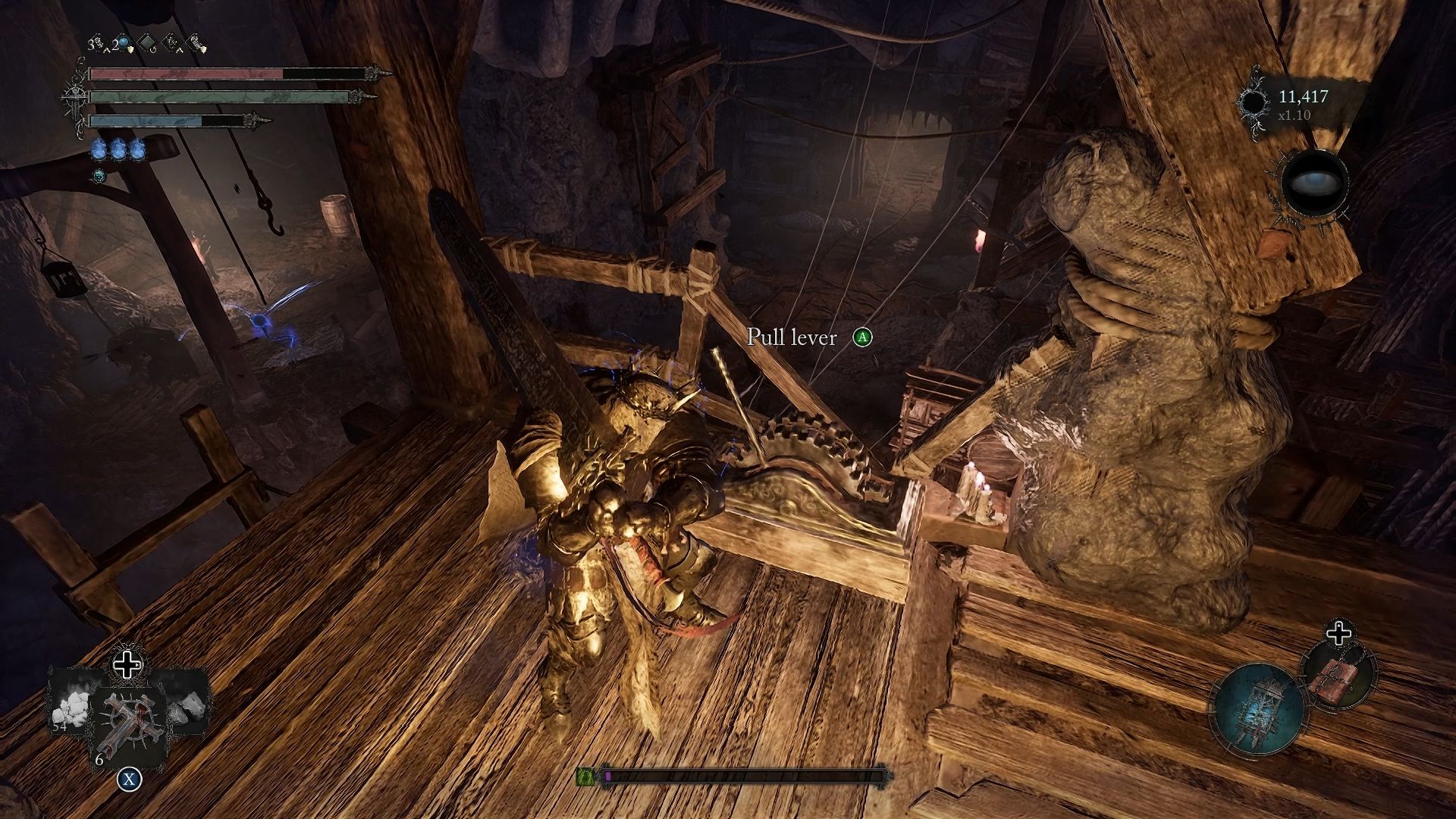 Player standing next to a lever Lords of the Fallen