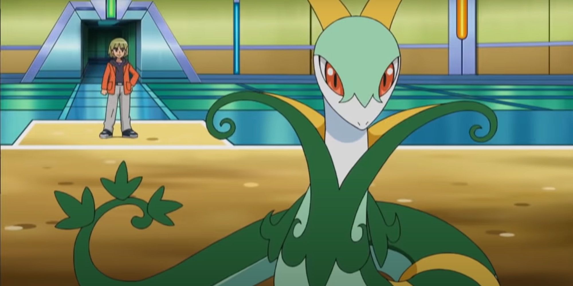 Pokemon - Serperior taking orders from his trainer